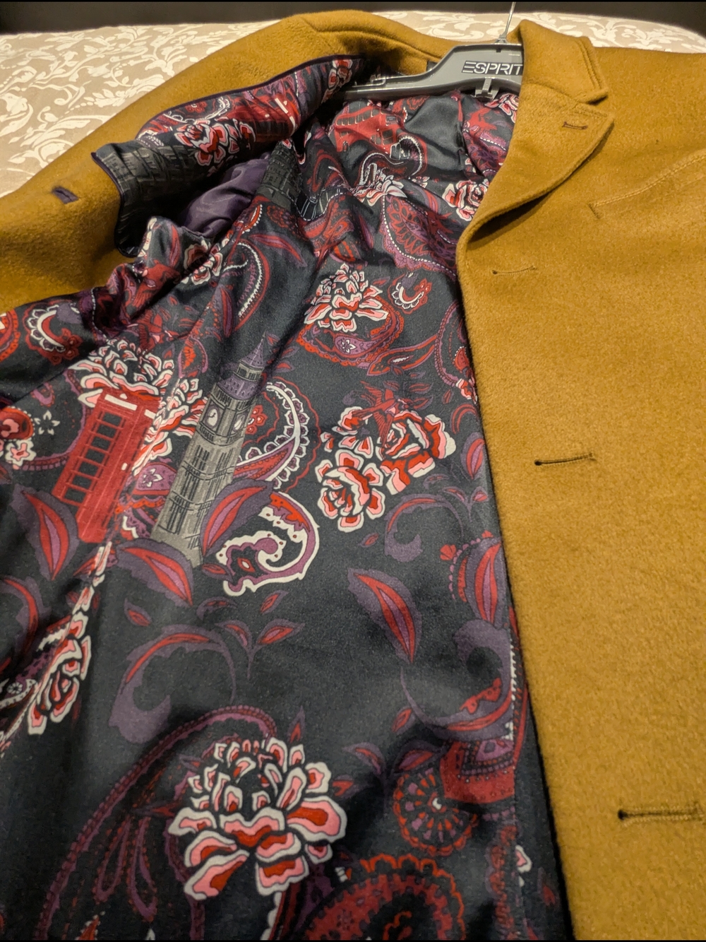 Ted Baker Men's Camel Brown Wool Pea Coat - Picture 5 of 6